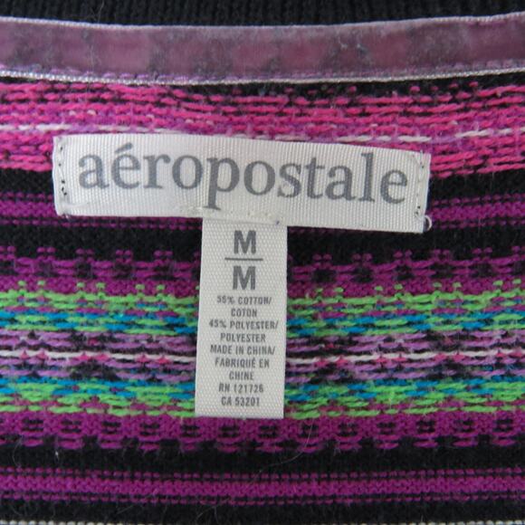 Y2k Vintage Aeropostale Purple Knit Cardigan Sweater Argyle Medium Hearts - Picture 7 of 7